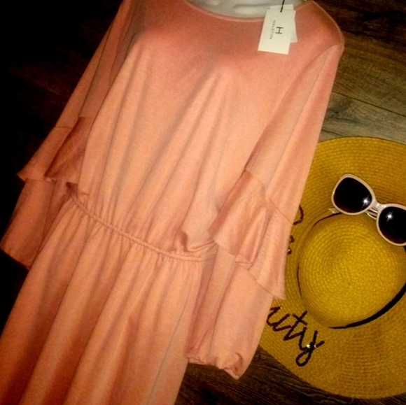 Halston Trupunto Ruffle Shift Dress Size Large NWT - Picture 4 of 13